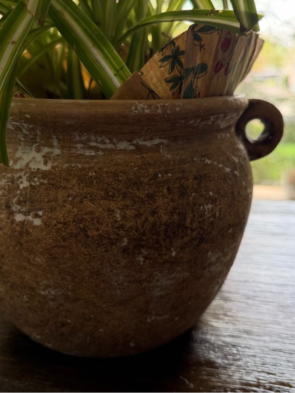 Rustic Brown Ceramic Planter Pot - Brown Home Art